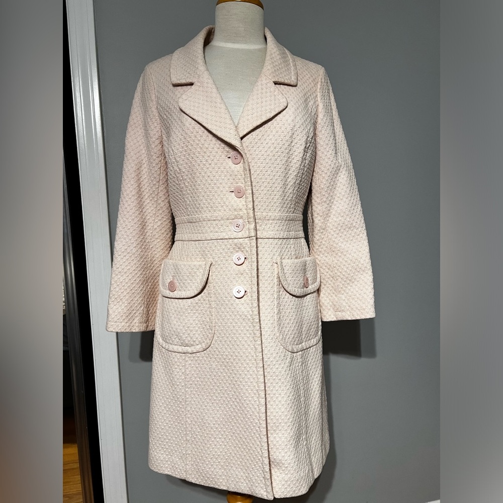 Banana Republic Elegant Textured Women's Coat - Light Pink size Medium